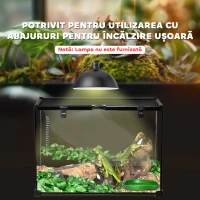 PawHut Terariu pentru reptile ridicat cu încuietoare și termometru, din sticlă și plasă metalică, 50x30x35 cm, negru(m-8)