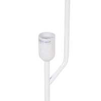 HOMCOM Stehleuchte Stehlampe Standlampe Standleuchte E27, Edelstahl+Polyester, Weiß, 14x14x120cm(m-7)