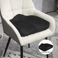HOMCOM Sitzkissen, ergonomisch, atmungsaktiver Bezug, rutschfest, 44x39x13 cm, Schwarz(m-10)