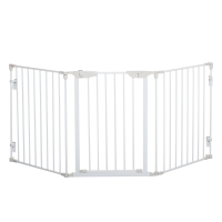 PawHut Türschutzgitter Absperrgitter Hund Freistehendes Schutzgitter 180 x 74,5 cm Hundegitter Klappbar Treppengitter Hundeabsperrgitter für Treppen, Türen, Küche, Flur, 3 Paneelen, Weiß