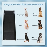 PawHut Rampa Dobrável para Cães com Superfície Antiderrapante Alça e Gancho Carga Máxima 60 kg 158x43,5x2,5 cm Preto(m-4)