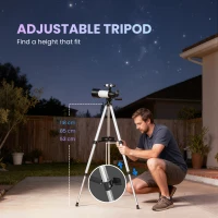 Outsunny Astronomy Telescope for Adults and Beginners with 70 mm Aperture, Carry Bag, White(m-6)
