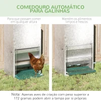 PawHut Comedouro para Aves de 24L de Capacidade Comedouro para Galinhas com Abertura Automática com Pedal 33,5x38,5x66cm Prata(m-5)