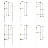 Outsunny Rankgitter-Set, 6 Metallspaliere für Kletterpflanzen, Stahl, 40 x 90 cm, Grün(m-12)