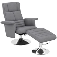 HOMCOM Massagesessel mit Hocker, neigbare Lehne, 78 x 95 x 88 cm, Dunkelgrau(m-12)