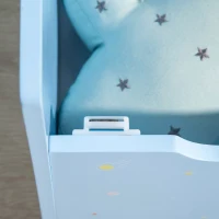 ZONEKIZ Baú Infantil 2 em 1 Baú de Armazenamento Organizador de Brinquedos com Tampa de Fechamento Seguro 60x30x50cm Azul(m-8)