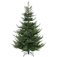 HOMCOM Árbol de Navidad, abeto artificial, aspecto realista, montaje rápido, Kunststoff, Verde, 140 x 140 x 210cm(m-1)
