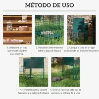 PawHut Trampa para Animales Vivos 100x25x28 cm Jaula Trampa para Gatos con 2 Puertas Asa y Marco de Acero para Ratones Roedores Verde Oscuro(m-5)