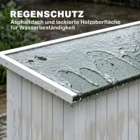 Outsunny Gartenschrank Holz Geräteschuppen Gerätehaus Geräteschrank Pultdach Garten Grau 127,5x50x164cm(m-5)