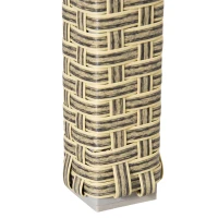 Outsunny Conjunto de Jardim Refeição de 7 Peças com 1 Mesa de Vidro e 6 Cadeiras de Vime Cinza e Natural(m-9)