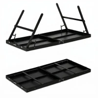 SPORTNOW Masă de Ping Pong Pliabilă cu Mâner pentru Transport, din Aluminiu și Lemn, 152x76x72 cm, Negru(m-8)