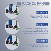 HOMCOM E-Scooter Elektro Scooter 120W Motor 6 km Reichweite max. 8 km/h Elektroroller ab 6 Jahren Grün+Weiß(m-5)
