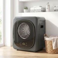 HOMCOM 4 kg Wäschetrockner, kompaktes Design, 5 Modi, Timer, Grau+Schwarz(m-9)