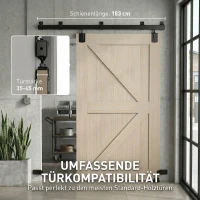 HOMCOM Schwerlast Schiebetür-Hardware-Set 183 cm Schwarz für Einzeltüren(m-8)
