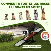 PawHut Agility sport pour chien bascule équipement entrainement chien bois sapin pré-huilé feutre bitumé antidérapant gris noir(m-8)