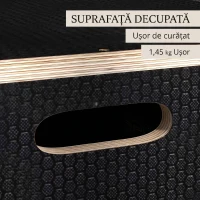 SPORTNOW Cutie de Sărituri Pliometrică la 3 Înălțimi din Lemn Antiderapant, 41-36-31cm, Negru(m-9)