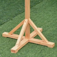 PawHut Vogelfutterhaus mit Ständer wetterfestes Dach Holz Vogelhaus Futterhaus Vogelständer Spielstand für den Aussenbereich Natur 55 x 55 x 144 cm(m-8)