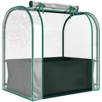 Outsunny Mini Estufa com Bolsa de Plantação Estufa Pequena Portátil para Interior e Exterior 68x50x70 cm Verde(m-1)