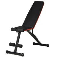 HOMCOM Banco de Pesas Plegable 2 en 1 Banco de Musculación de Acero con Altura Ajustable Respaldo Inclinable en 7 Posiciones para Entrenamiento en Hogar Gimnasio Carga 300 kg 116x43x56-116 cm Negro(m-10)