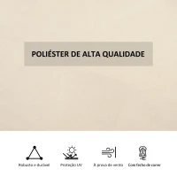 Outsunny 4 Paredes Laterais para Tenda 302x205 cm Laterais para Tenda Universal com Ganchos e Argola em C para Jardim Terraço Bege(m-5)