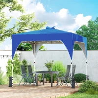 Outsunny Tenda Dobrável 3x3 m Pop-up Tenda de Jardim com Bloqueio Central UPF50+ Altura Ajustável 3 Níveis Bolsa de Transporte Azul(m-10)