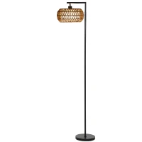 HOMCOM LED Stehlampe mit Doppelschirm, dimmbare Stehleuchte mit 3 Farbtemperaturen  für Wohnzimmer, Schlafzimmer, Büro, Schwarz(m-12)