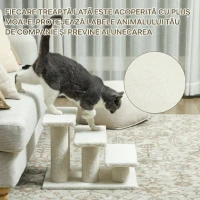 PawHut Scară pentru Câini și Pisici cu 4 Trepte, Antiderapantă, Gri(m-4)