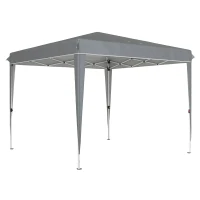 Outsunny 3 x 3 m Pop-up-Pavillon mit Tragetasche, UPF50+ höhenverstellbares Gartenzelt, Hellgrau(m-1)