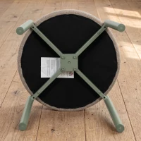 HOMCOM Conjunto de 4 Banquetas Empilháveis Redondas com Assento Acolchoado, sem Encosto, Economia de Espaço, 45 x 45 x 47,5 cm, Castanho Claro(m-8)