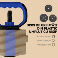 SPORTNOW Set Greutăți Fitness 6 în 1 Multifuncțional, 20 kg din Plastic și Nisip, 125x18x18 cm, Albastru(m-7)