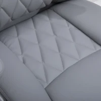 Vinsetto Bürostuhl Ergonomischer Drehstuhl Computerstuhl mit Wippfunktion höhenverstellbar mit Kopfstütze und gepolsterte Armlehnen Kunstleder Grau 70 x 71 x 113–121 cm(m-9)