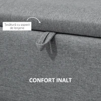 HOMCOM Bancă de Depozitare din Material Textil cu Efect de Catifea, pentru Dormitor, Living și Hol, 101x38,5x44,5 cm, Gri(m-6)