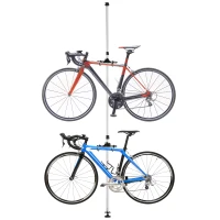HOMCOM Fahrradhalter Fahrradständer für 2 Fahrräder Fahrradhalterung Aluminiumlegierung Silber Ø12 x 171-400 cm(m-6)