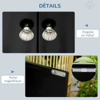 PawHut Gamelles chiens surélevées gamelle double chien chat porte-gamelles 60 x 30 x 35,5 cm 2 gamelles 2L acier inox incluses(m-6)