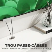 HOMCOM Meuble TV Suspendu Flottant 160 cm avec Éclairage LED et Prises, Meuble Télé pour Téléviseur 72 Pouces, Blanc(m-7)