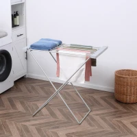 HOMCOM Estendal Elétrico Dobrável 120W Estendal Elétrico de Roupa com Estrutura de Liga de Alumínio 94x50x90cm Prata(m-10)