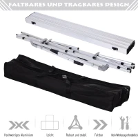 Outsunny Picknick Klapptisch, Falttisch, Höhenverstellbarer Campingtisch, Inkl. Tragetasche, Aluminium, Silber, 120 x 69 x 59-78 cm(m-6)