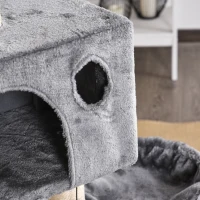 PawHut Katzenklettergerüst Kratzbaum mit Sisalpfosten, Katzenklettergestell Kletterbaum für Katzen Sisalseil Katzenspielzeug, Grau, 60 x 49 x 130 cm(m-9)