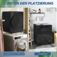 HOMCOM Wäschetrockner, 6 Programme, 40-60℃, 5 kg Kapazität, kompakt, Touch-Bedienung, Schwarz(m-7)