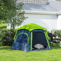 Outsunny Tenda de Campismo para 2-3 Pessoas Dobrável com Fácil Instalação e Bolsa de Transporte 280x240x155 cm Azul e Verde(m-10)