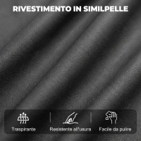 HOMCOM Divano 2 Posti Reclinabile Elettrico 135°, Massaggio e Riscaldamento, Tessuto Effetto Pelle, Grigio(m-7)