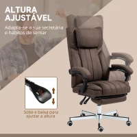 Vinsetto Cadeira de Escritório com 6 Pontos de Massagem por Vibração Reclinável com Altura Ajustável 65x61x101-113 cm Marrom Escuro(m-6)