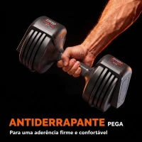 SPORTNOW Haltere Ajustável 11 kg 5 em 1 com Sistema de Ajuste Rápido, Bloqueio de Segurança, Pega Antiderrapante e Base(m-5)