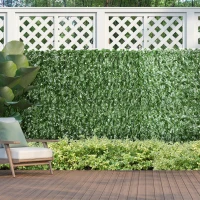 Outsunny Rola de Gard Viu Artificial pentru Balcon și Grădină din PE cu Frunze de Iederă, 300x100 cm, Verde Închis(m-2)