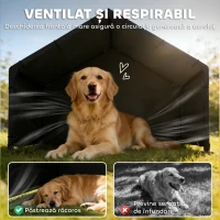 PawHut Cușcă pentru Câini de Exterior din Material Oxford, pentru Câini de Talie Mică, Medie și Mare, Negru(m-6)