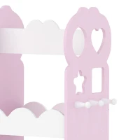 AIYAPLAY Kids Wardrobe, Children Dress Up Storage with Mirror, Clothes Rail, Shelves, Hangers for Girls Boys Bedroom Nursery Pink(m-13)