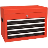 DURHAND Werkzeugkasten Werkzeugtrolley, inkl. Schloss, 2 Schlüssel, 45 cm x 24,5 cm x 32,5 cm, Rot(m-12)