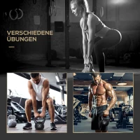 HOMCOM Kettlebell Kugelhantel 12 kg Gewicht-Hantel mit Sand befüllt für Anfänger Schwarz(m-4)