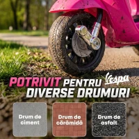 AIYAPLAY Scuter Electric pentru Copii cu Licență Vespa, Baterie Reîncărcabilă 6V, Roți Ajutătoare, 2-4 Ani, Roz(m-7)