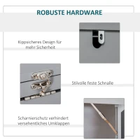 HOMCOM Schreibtisch Esstisch klappbar mit 6 Fächer Bücherregal mit 3 Regale Computertisch Bürotisch E1 Spanplatte Metallrahmen Dunkelgrau 98 x 51 x 153 cm(m-4)